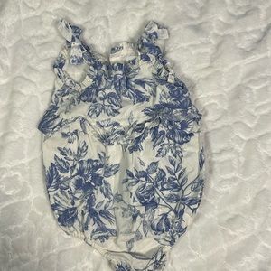 GAP one piece with blue and white floral design